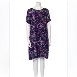 LAST CHANCE Tory Burch Kieran Silk Dress Blue Pink size 4